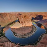 Horseshoe Bend near Page. The low sun light in the morning made it impossible to have a shot without shadow.